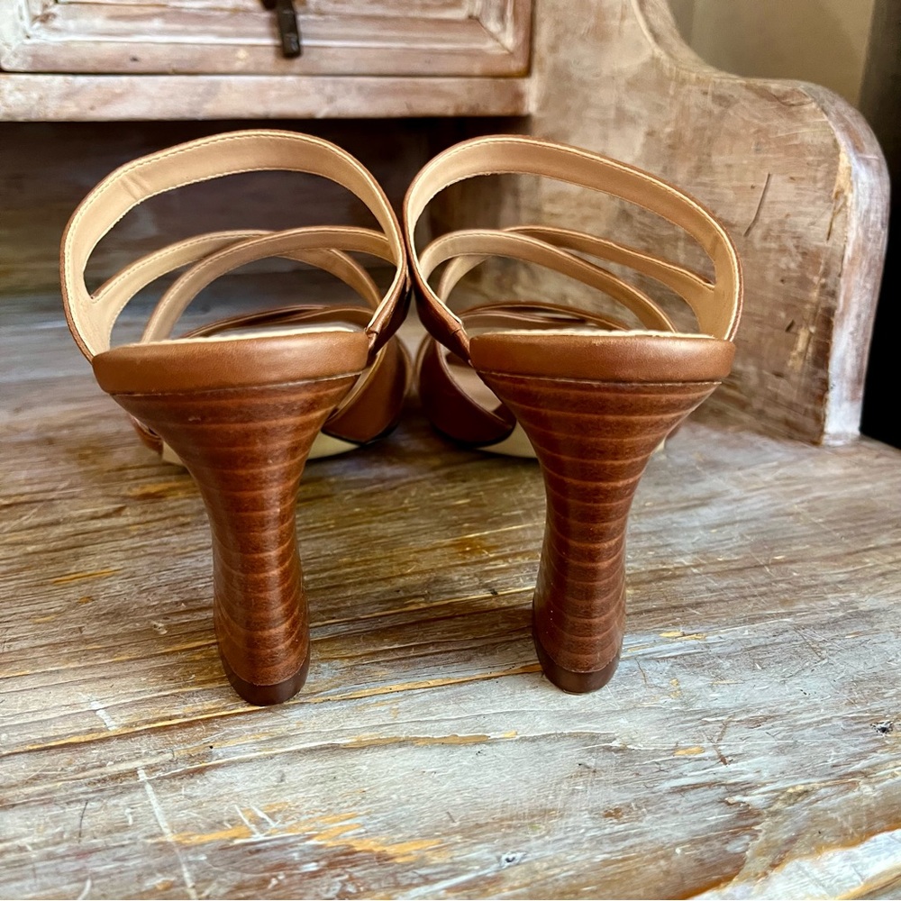 🤎 Cole Haan Heels / Sandals in size 9 leather tan brown business casual - Picture 7 of 10